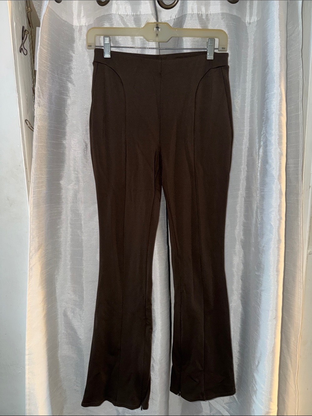 ALO Yoga Chocolate Brown Ponte Front-Seam Pants